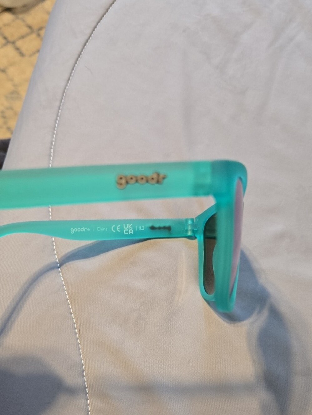 Goodr Matte Frame Sunglasses with Yellow-Green Mirrored Lenses. - Picture 2 of 7